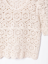 Elcaminoパフスリーブ 半袖 クロシェトップス