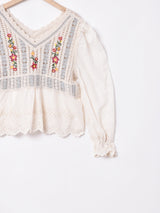 Elcamino刺繍 クロシェ切替チュニック