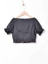 【2色展開】Meridianクロップド レースアップブラウス