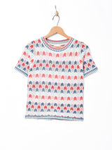 Elcamino総柄 ラメニットトップス