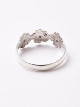 3連 花モチーフ シルバーリング