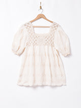 Elcaminoクロシェ切替 刺繍チュニック