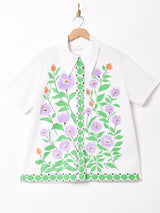 70's花プリント 半袖シャツ