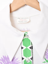 70's花プリント 半袖シャツ