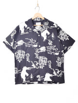 【2色展開】TEMPTATIONサーカスパターン オープンカラー 半袖シャツ