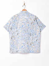 TEMPTATIONヤシの木 総柄 オープンカラー 半袖シャツ