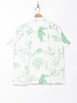 【2色展開】TEMPTATIONサーカスパターン オープンカラー 半袖シャツ