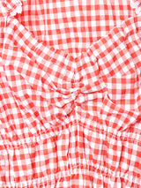 ギンガムチェック ぺプラムトップス