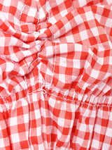 ギンガムチェック ぺプラムトップス