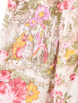 花柄 フロントボタンスカート