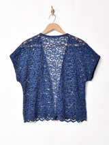 フロントオープン 半袖 レーストップス