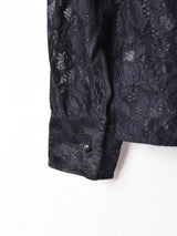 ボウタイ 長袖 レースブラウス