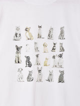ドッグ&キャット プリント ロングスリーブTシャツ