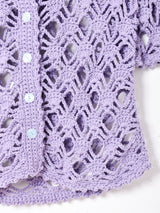 5分袖 クロシェカーディガン