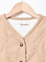 【2色展開】Elcamino コーデュロイ キルティングベスト