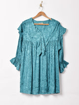 【3色展開】Emerald Motel 織り柄 ビッグフリルブラウス