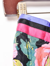 リボンデザイン 花柄フレアスカート