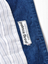 デニム×ストライプベスト