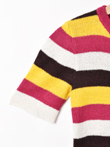 マルチボーダー 半袖セーター