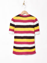 マルチボーダー 半袖セーター