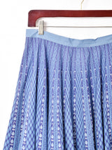 チェック×花柄 フレアスカート