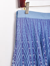 チェック×花柄 フレアスカート