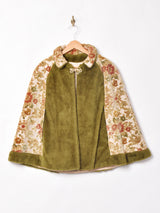 ヴィンテージ ゴブラン 花柄 ケープコート