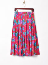 花柄 プリーツスカート