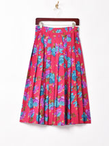 花柄 プリーツスカート