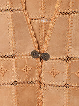 パッチワーク スエード ロングベスト