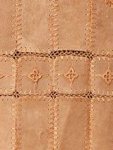 パッチワーク スエード ロングベスト