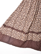 小花柄 ティアードデザイン フレアスカート