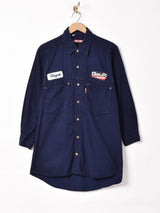 パッチ付き ワーク シャツワンピース