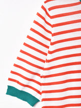 【2色展開】Elcaminoボーダー柄 半袖 サマーニットトップス