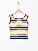 【2色展開】Meridianマルチボーダー ノースリーブニットトップス