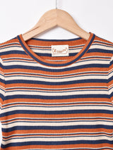 Elcaminoマルチボーダー 半袖サマーニットトップス