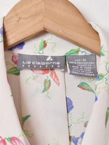 LizClaibone 花柄 ショールカラー 半袖ワンピース