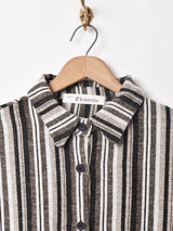 【2色展開】Elcamino ストライプ ビッグポケット長袖シャツ
