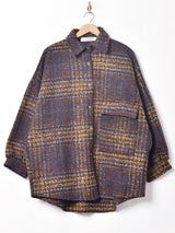 Elcamino チェック ビッグポケット 長袖シャツ