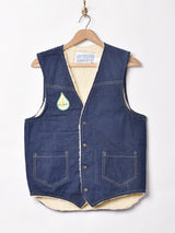アメリカ製 パッチ付き ボア デニムベスト