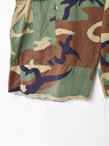 アメリカ軍 ウッドランドカモ カットオフ カーゴショートパンツ W35