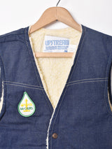 アメリカ製 パッチ付き ボア デニムベスト