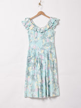 70's パステルトーン 総柄 スリーブレスワンピース