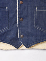 アメリカ製 パッチ付き ボア デニムベスト