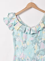 70's パステルトーン 総柄 スリーブレスワンピース