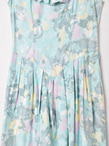 70's パステルトーン 総柄 スリーブレスワンピース