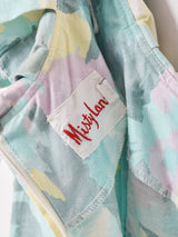 70's パステルトーン 総柄 スリーブレスワンピース