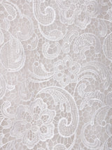 総レース ノーカラー 長袖ブラウス