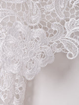 総レース ノーカラー 長袖ブラウス