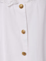 カットワークフリル 長袖ブラウス